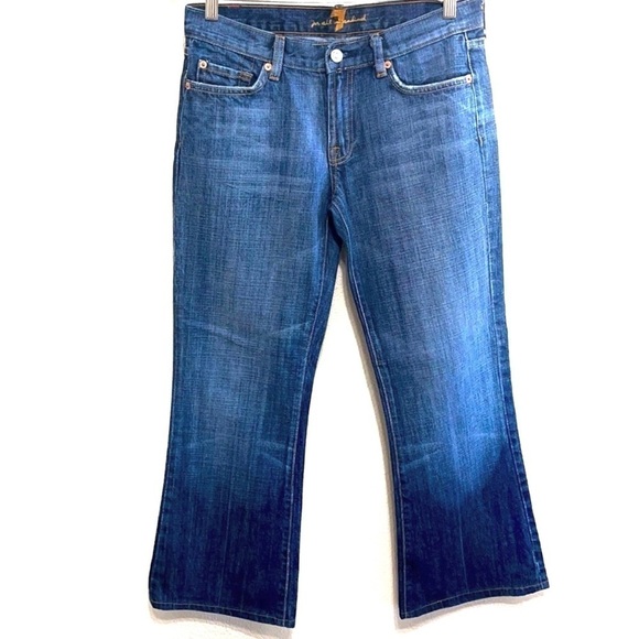 7 For All Man Kind Flare Blue Jeans Size 30 - Picture 1 of 12